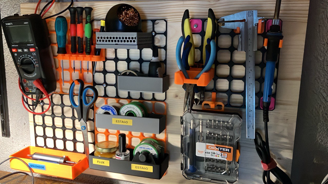 Rack for electronics-repair tools